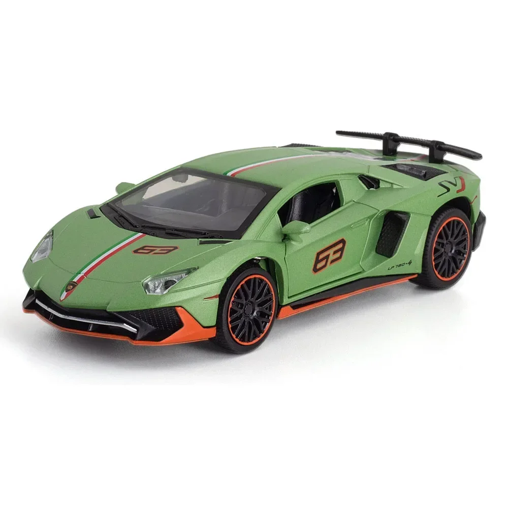 1:32 Lamborghinis LP780 Diecasts Toy Vehicles Car Model Alloy Boys Toy Car Simulation Sound Light Collectibles Kids Toy