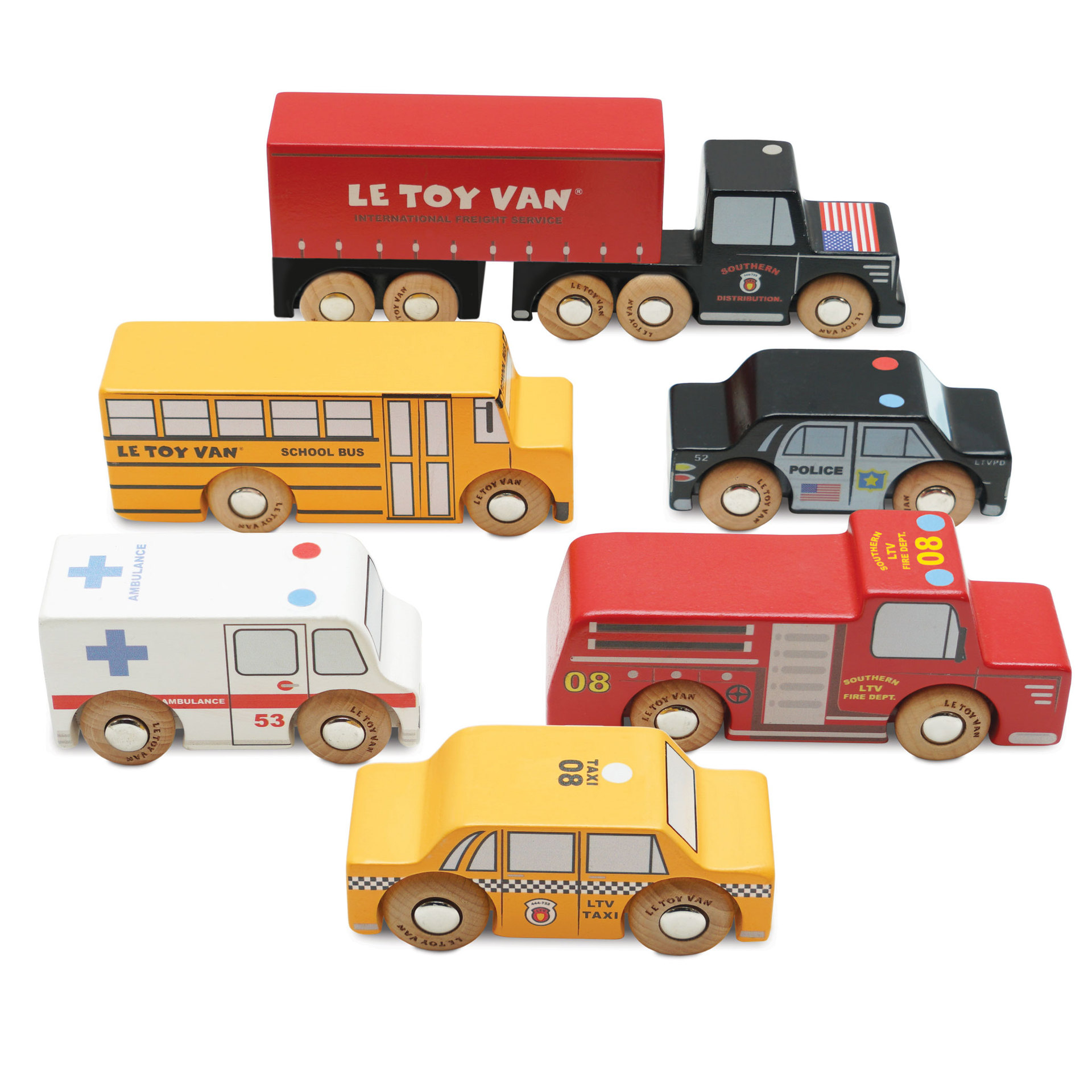 British Letoyvan role-playing wooden toy vehicle set children's play house mini simulation toys