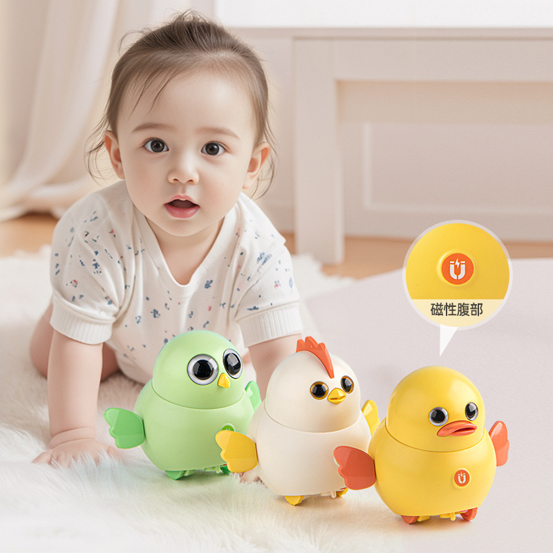 Hot selling children's toys electric magnetic swing duck baby crawling head early education pet puzzle