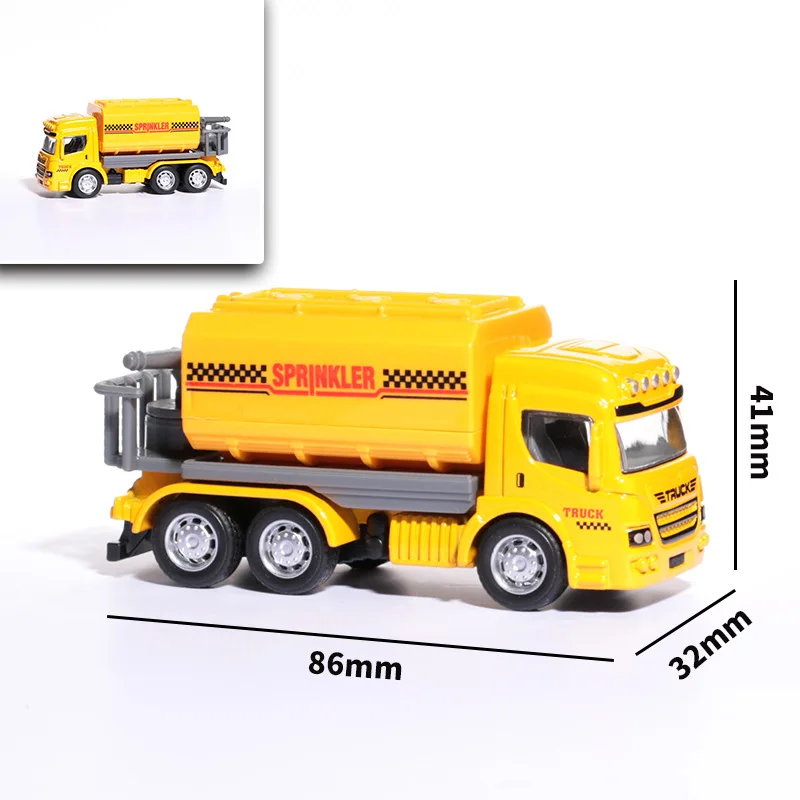 1:64 Alloy Engineering Car Model Skidding Toy Car Metal City Traffic Bus