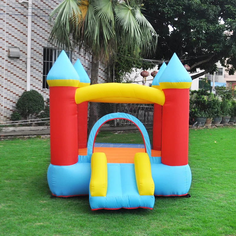 Small Inflatable Castle with air Blower Jumping Castles with Slide Family Backyard Elastic Castles