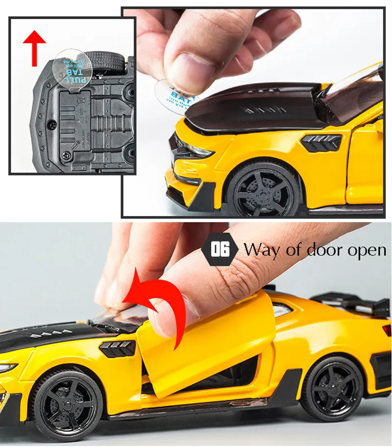 Chevrolet Camaro 1:32 die-cast alloy car model toy car with sound and light