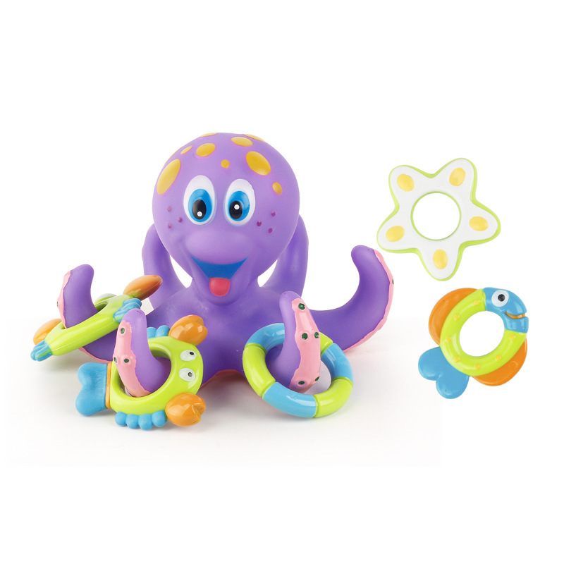 Small octopus 6-piece set children's baby water play bathroom bath toy baby water play toys