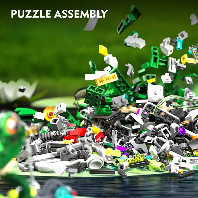 898 pcs New frog model children's mechanical toys, building blocks, teaching toys