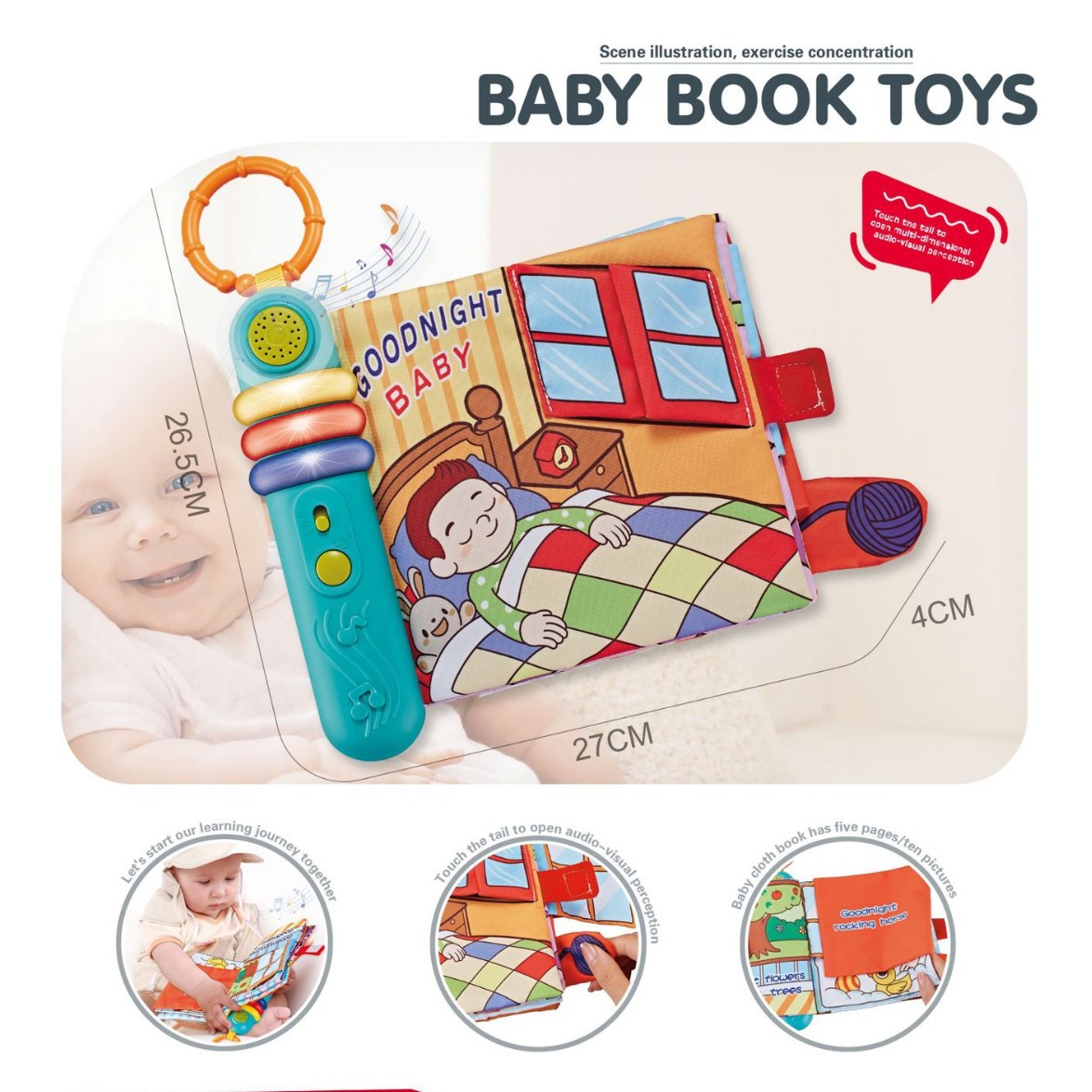 New cloth book gift box early childhood education baby toys can not be torn and chewed educational toys birthday gift