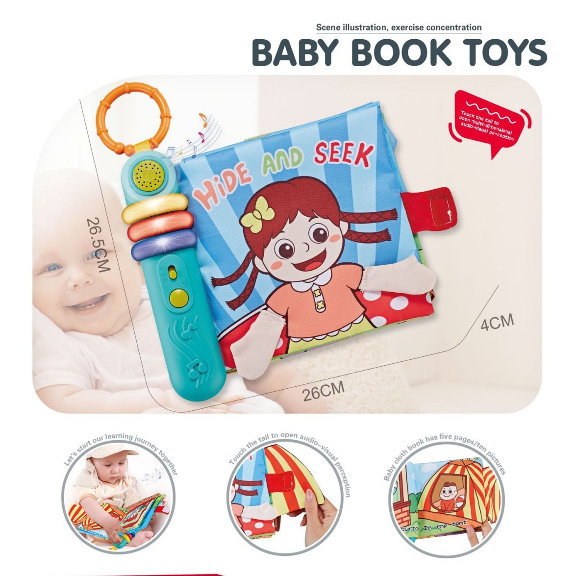 New cloth book gift box early childhood education baby toys can not be torn and chewed educational toys birthday gift