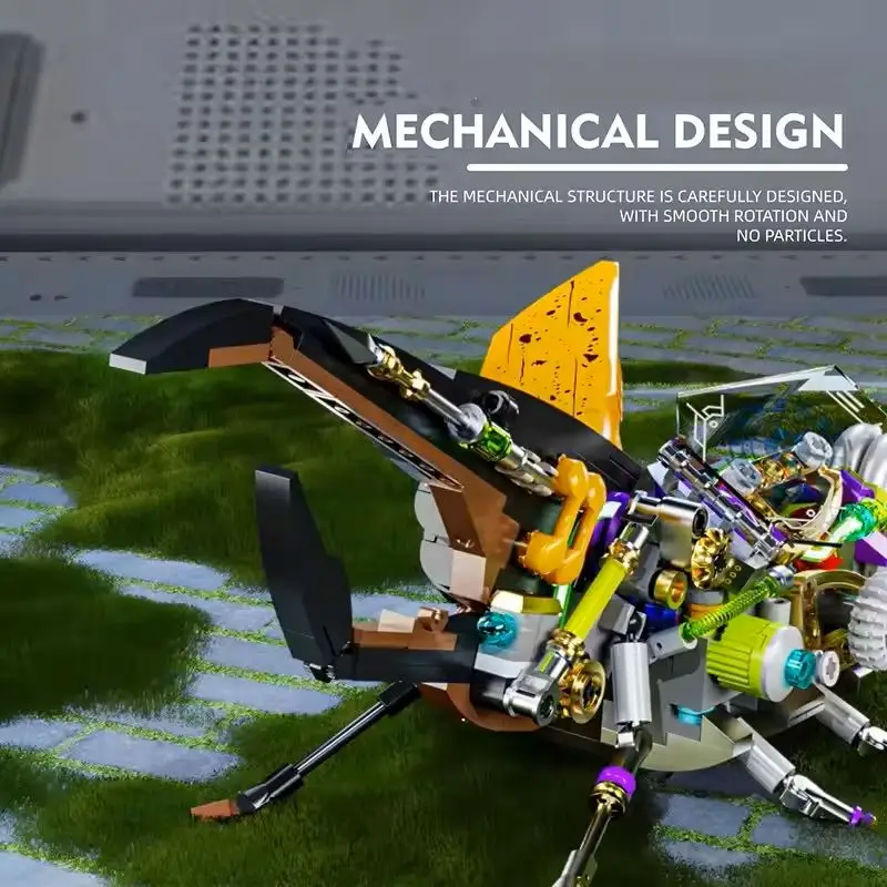 Mechanical Beetle Insect Life Set With light Building Blocks Bricks Animal World Model Assembly Toys for Kid Gifts