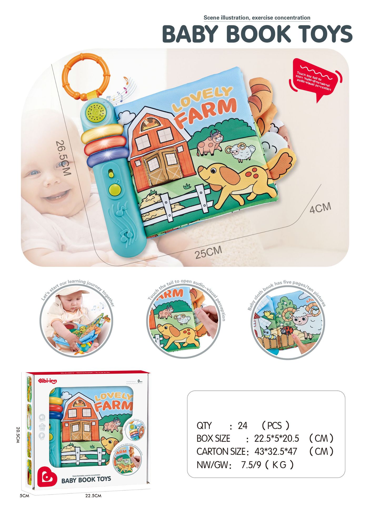 New cloth book gift box early childhood education baby toys can not be torn and chewed educational toys birthday gift