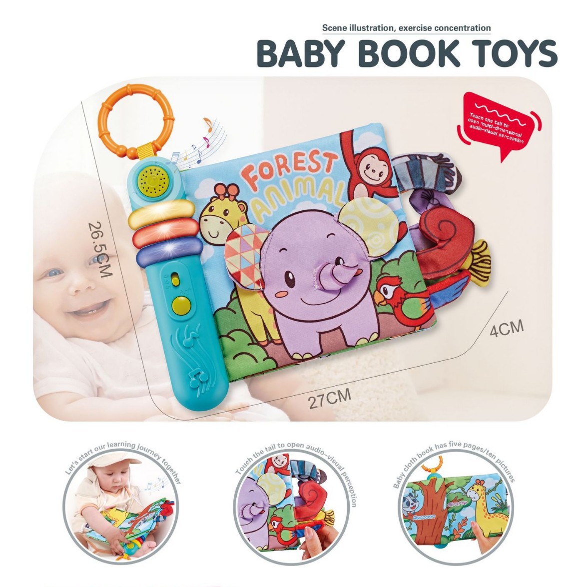 New cloth book gift box early childhood education baby toys can not be torn and chewed educational toys birthday gift
