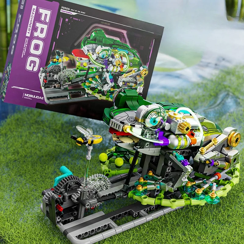898 pcs New frog model children's mechanical toys, building blocks, teaching toys