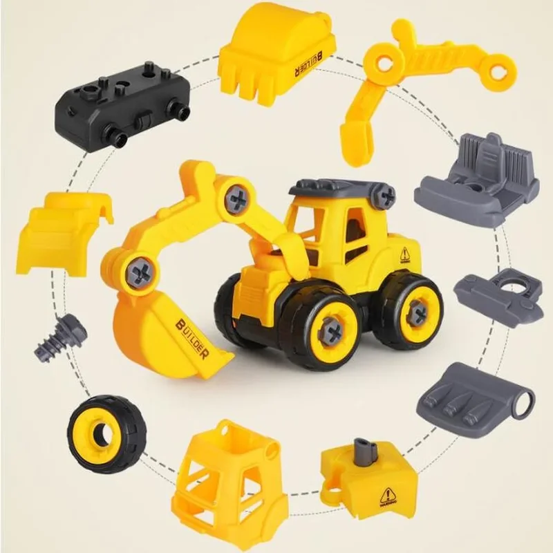 Engineering Vehicle Toy Kids Construction Excavator Tractor Bulldozer Fire Truck Models Boys Toys