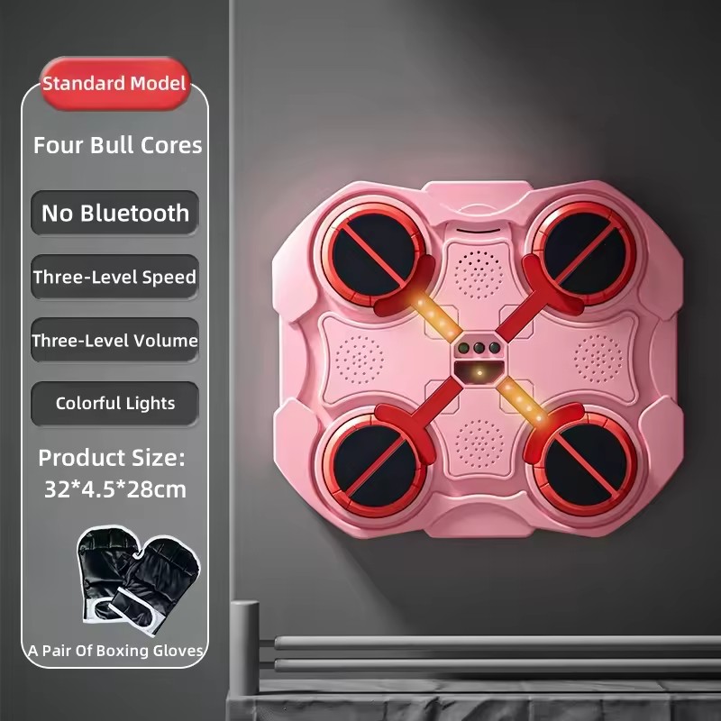 Máquina de boxeo inteligente, entrenador de objetivos de pared de música para el hogar con guantes, juegos de juguetes para niños y adultos, descompresión con Bluetooth