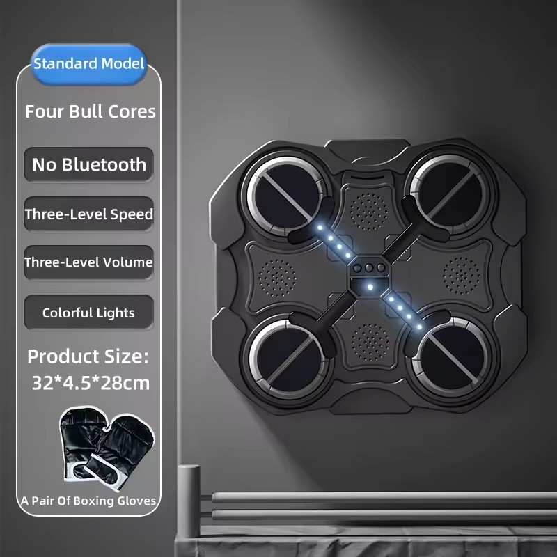 Máquina de boxeo inteligente, entrenador de objetivos de pared de música para el hogar con guantes, juegos de juguetes para niños y adultos, descompresión con Bluetooth
