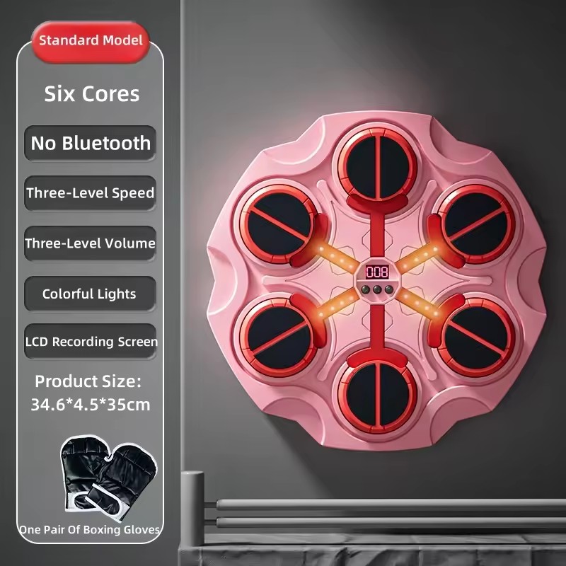 Máquina de boxeo inteligente, entrenador de objetivos de pared de música para el hogar con guantes, juegos de juguetes para niños y adultos, descompresión con Bluetooth