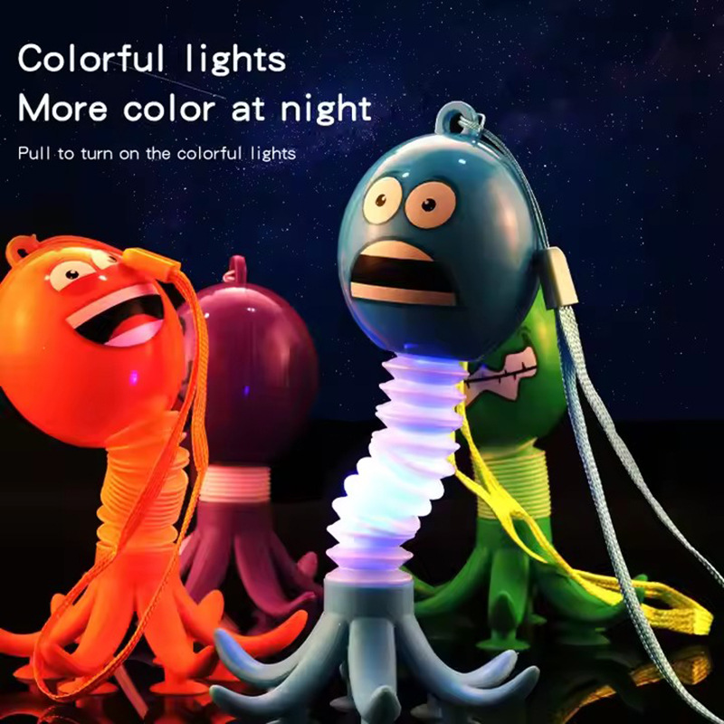 Children's elastic decompression octopus mobile phone holder various shapes telescopic tube toys
