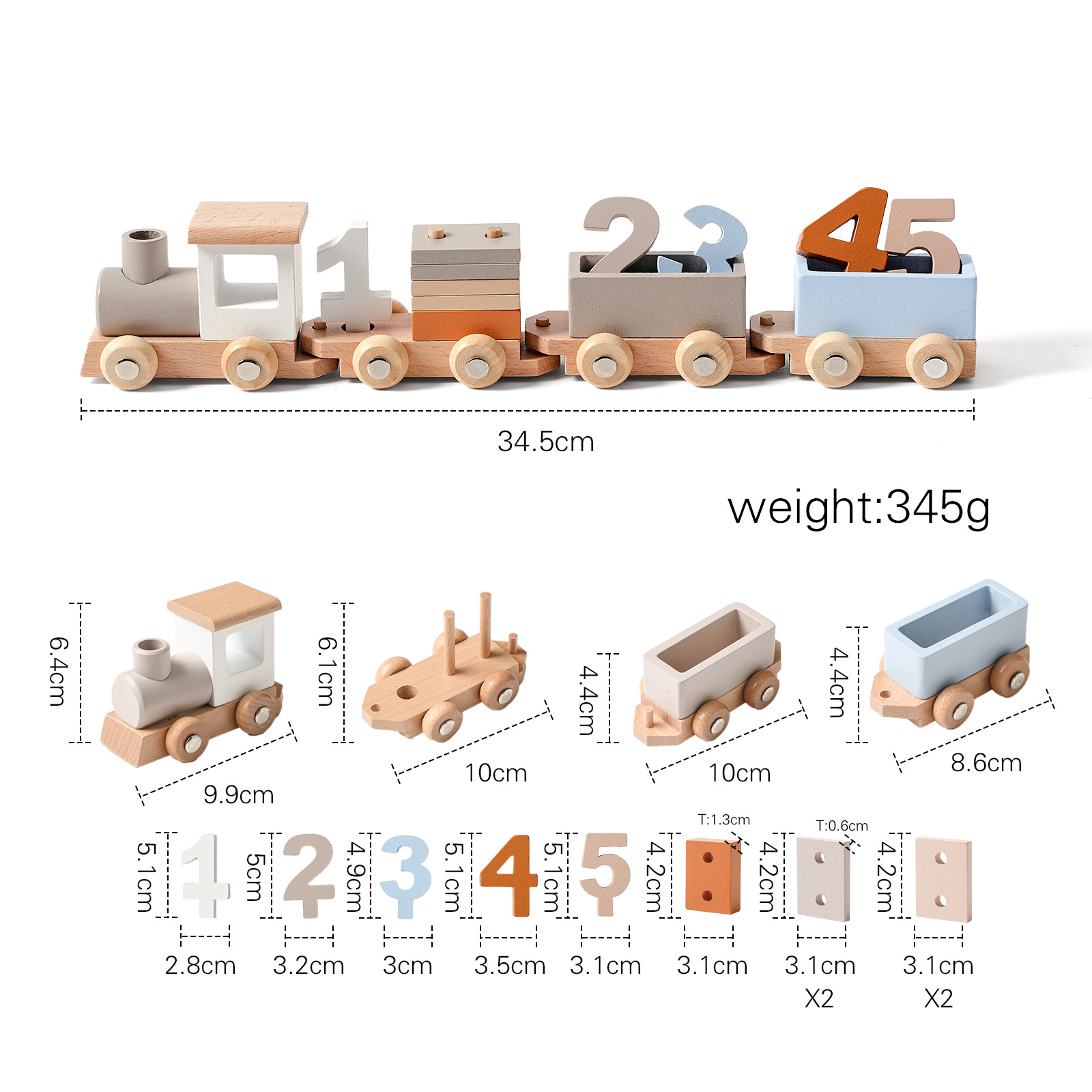 Best Selling Wooden Birthday Train Toy Track Set