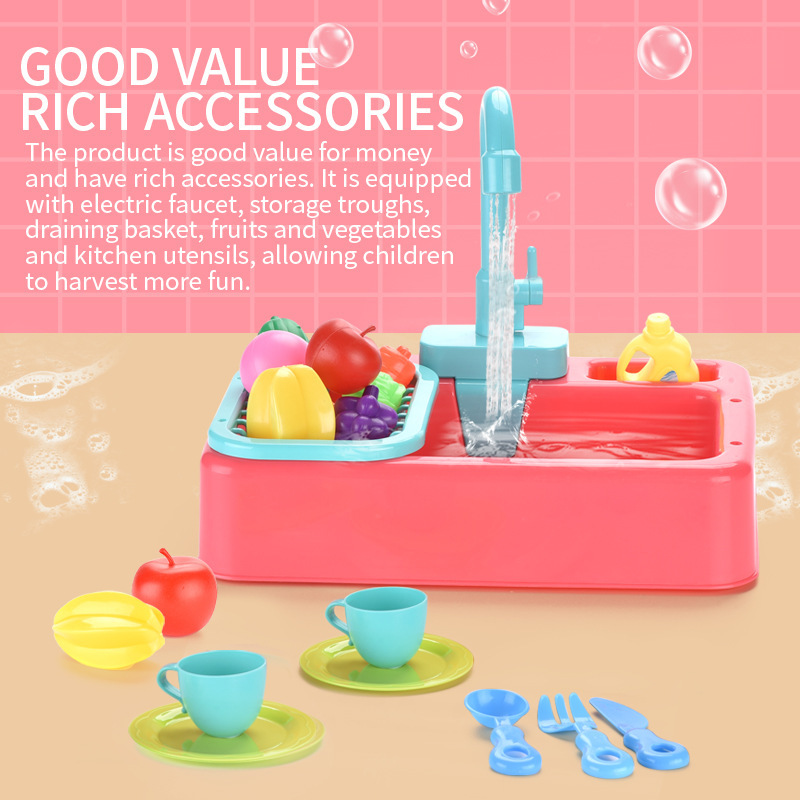 Electric dishwasher children's kitchen water spray dishwasher simulation cycle water play house toys