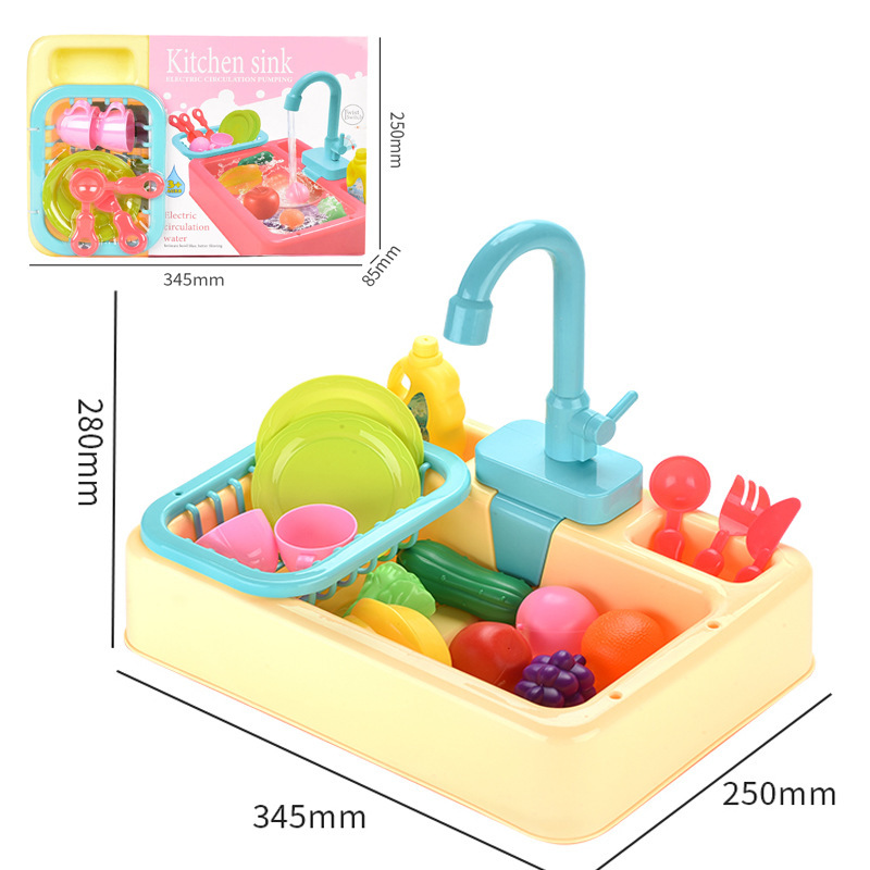 Electric dishwasher children's kitchen water spray dishwasher simulation cycle water play house toys