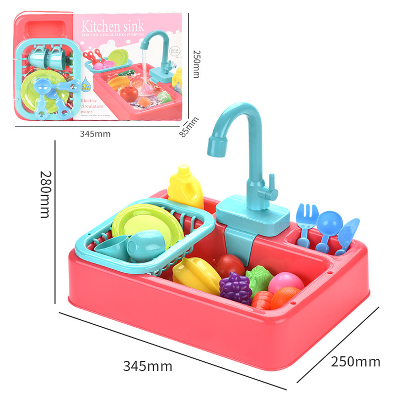 Electric dishwasher children's kitchen water spray dishwasher simulation cycle water play house toys