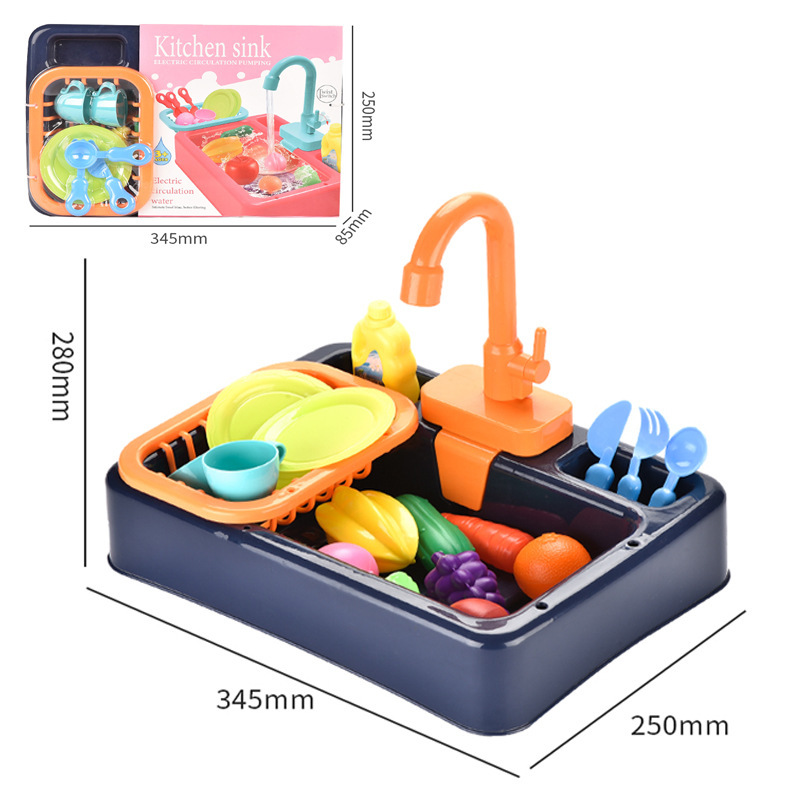 Electric dishwasher children's kitchen water spray dishwasher simulation cycle water play house toys