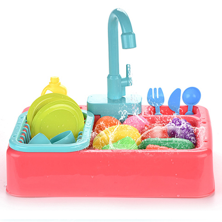 Electric dishwasher children's kitchen water spray dishwasher simulation cycle water play house toys