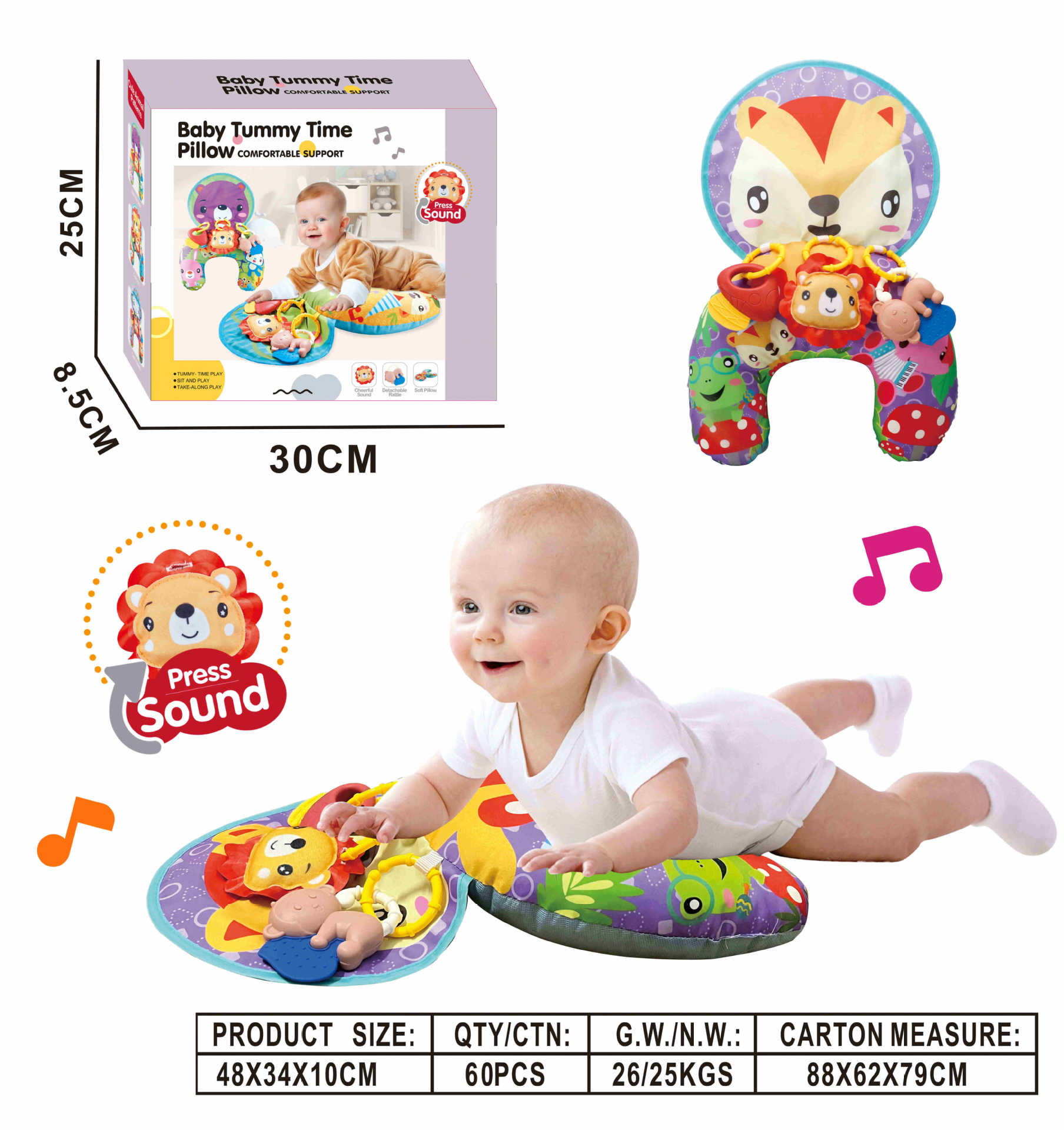 New baby pillow anti-spitup plopping pillow head up 2-in-1 plopping pillow crawling mat soothing pillow manufacturers wholesale