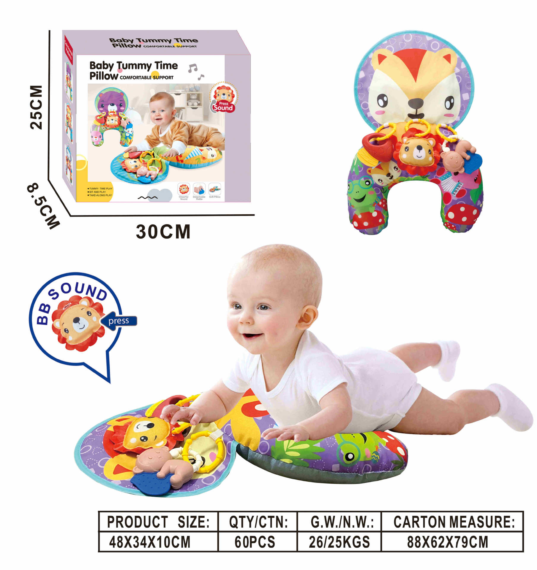 New baby pillow anti-spitup plopping pillow head up 2-in-1 plopping pillow crawling mat soothing pillow manufacturers wholesale