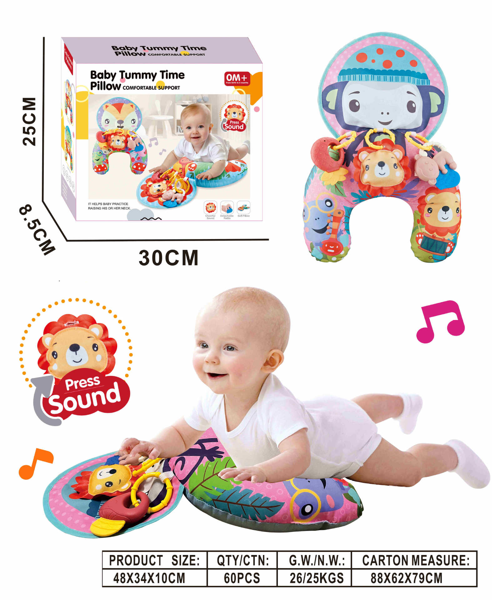 New baby pillow anti-spitup plopping pillow head up 2-in-1 plopping pillow crawling mat soothing pillow manufacturers wholesale