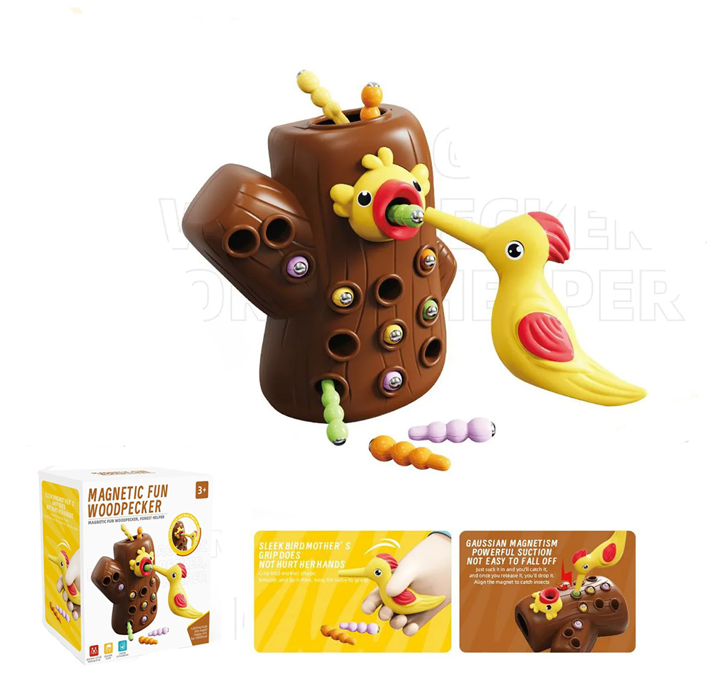 Hot selling woodpecker catching insects magnetic educational toys