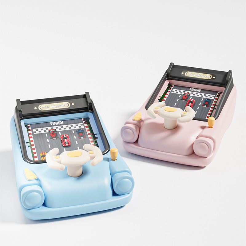 Hot-selling racing game console with electric steering wheel for children