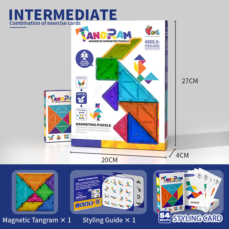 Educational magnetic tangram puzzle one-piece delivery children's toy magnetic tangram puzzle