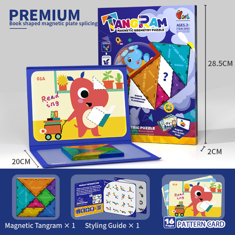 Educational magnetic tangram puzzle one-piece delivery children's toy magnetic tangram puzzle