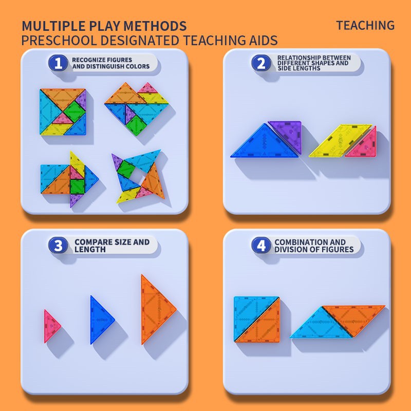 Educational magnetic tangram puzzle one-piece delivery children's toy magnetic tangram puzzle