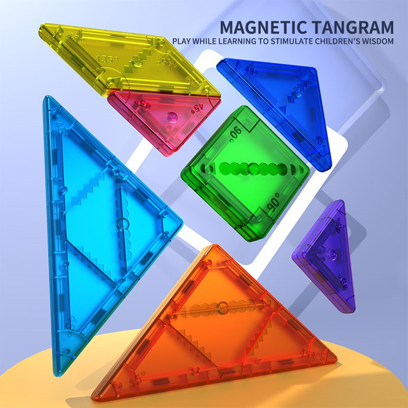 Educational magnetic tangram puzzle one-piece delivery children's toy magnetic tangram puzzle