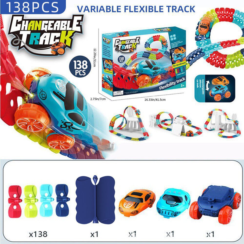 High quality supply, variable track roller coaster zero gravity track car electric sliding train DIY children's toy set