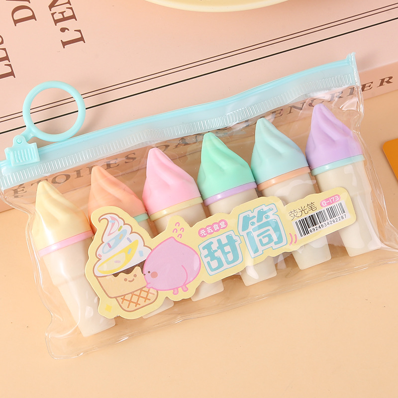 Super cute mini highlighter color student cartoon manual drawing marker pen stroke pen Manufacturer wholesale