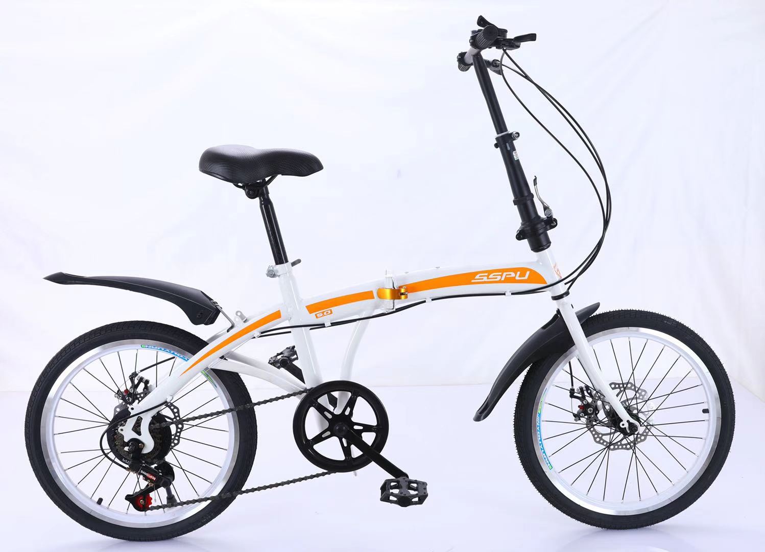 New 20-inch high-carbon steel speed folding bicycle, adult outdoor riding mountain bike
