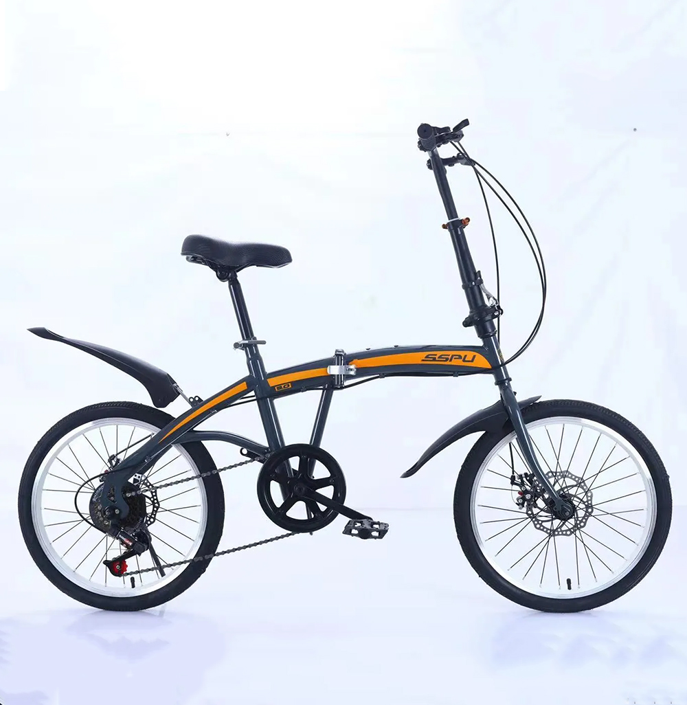 New 20-inch high-carbon steel speed folding bicycle, adult outdoor riding mountain bike