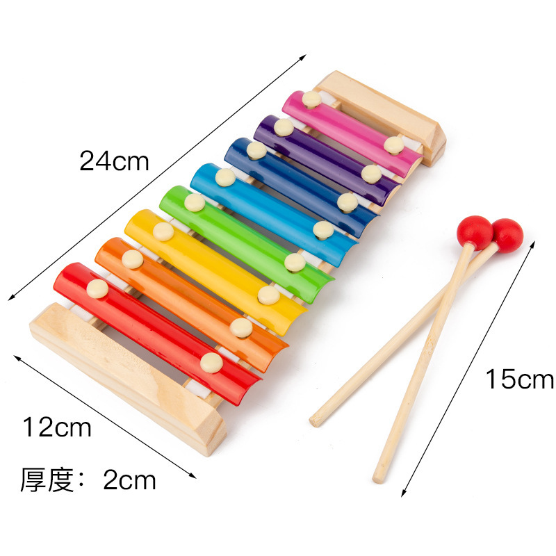 Hot selling children's intellectual enlightenment musical instrument with beads and twisting worms, baby early education wooden toys