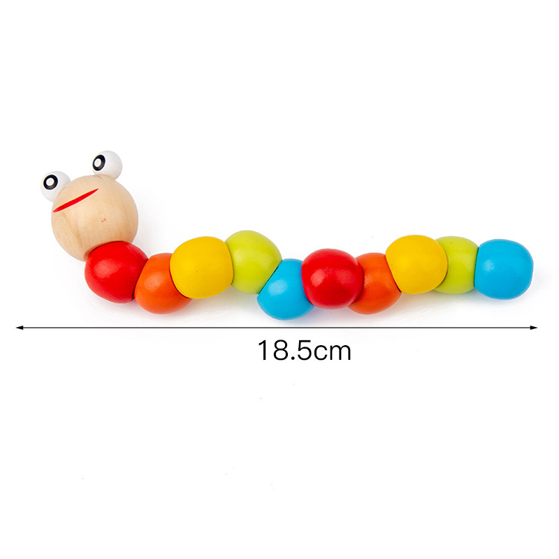 Hot selling children's intellectual enlightenment musical instrument with beads and twisting worms, baby early education wooden toys