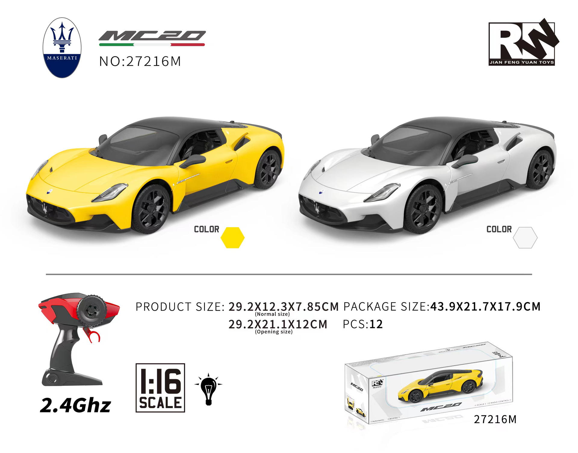 Popular 1:16 Maserati MC20 remote control car