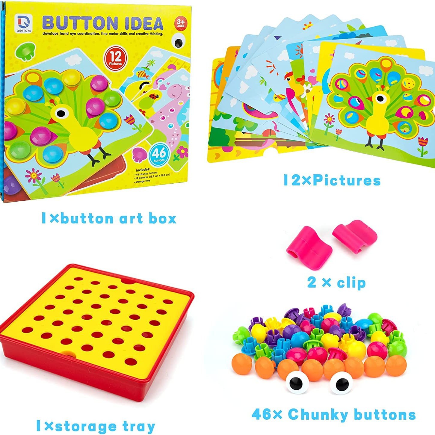 Hot selling 9 children's button puzzle mushroom nail puzzle intelligence development early education