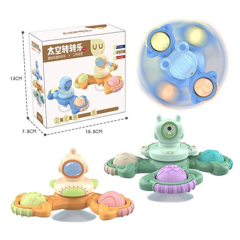 New baby suction cup spinning baby cartoon fidget spinner teether bathroom bath spinning toys
