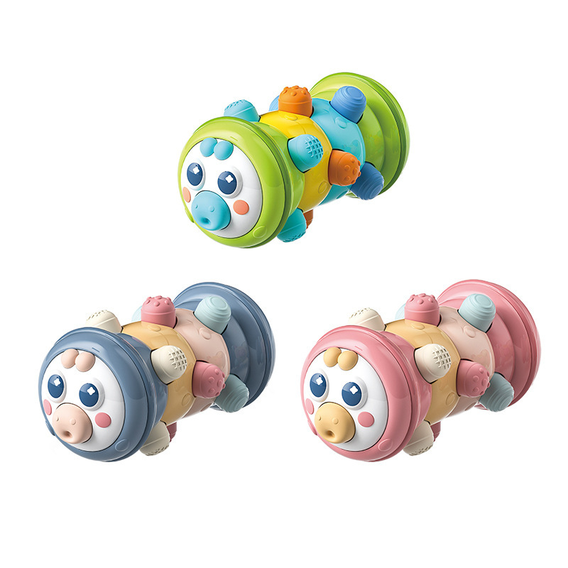 Cute roller caterpillar pressing puzzle exercise finger grasping crawling training baby toy