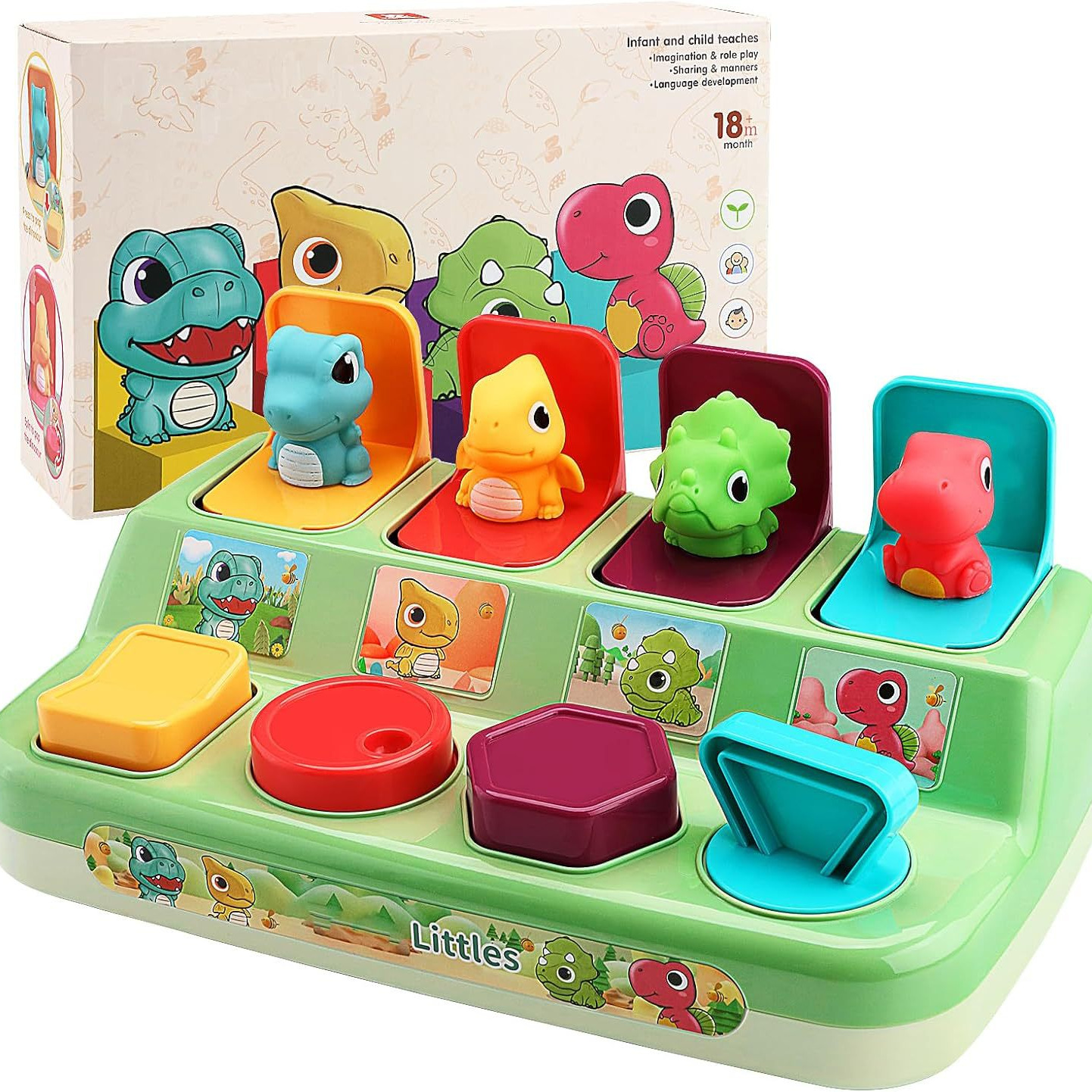 Hot selling dinosaur hide and seek surprise switch box infant early education educational toys 0-3 years old early education toys