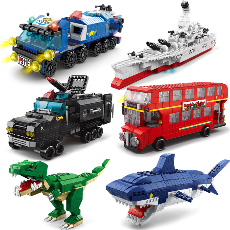 Hot-selling compatible with Lego 112 military warship building block aircraft carrier model puzzle assembly toy wholesale