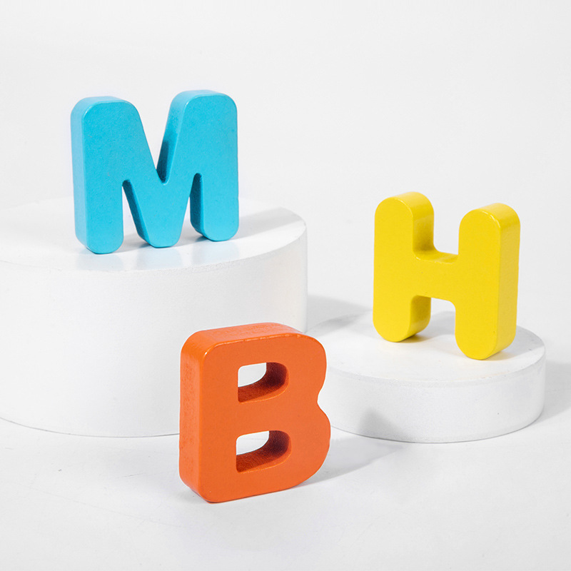 Hot selling English letter card splicing 3D matching puzzle for children's educational early childhood education wooden animal puzzle