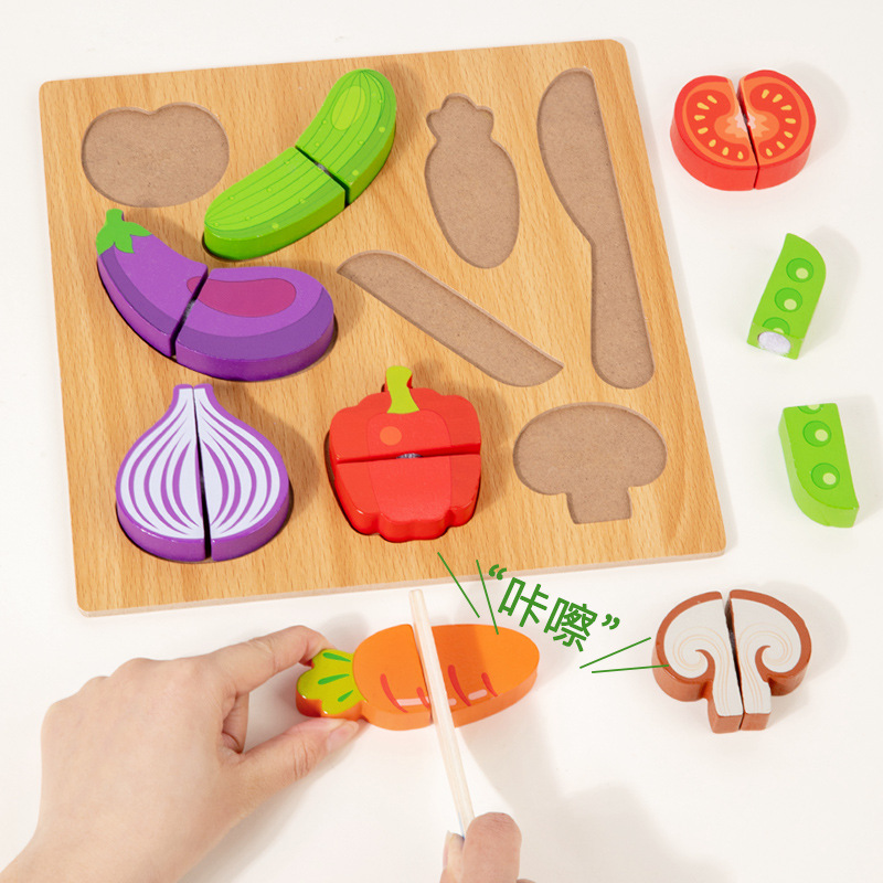 Wooden plane cut fruit and vegetable snacks cut fun wooden fruit cutting children's house kitchen toys