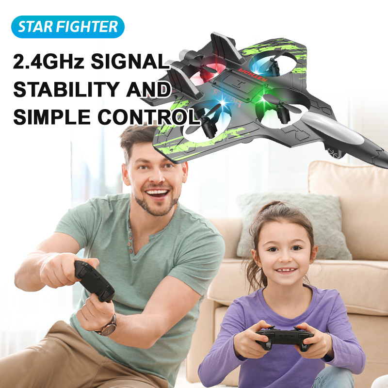 New remote control aircraft fixed height drop-resistant foam gravity glider special effects colorful lighting four-axis drone
