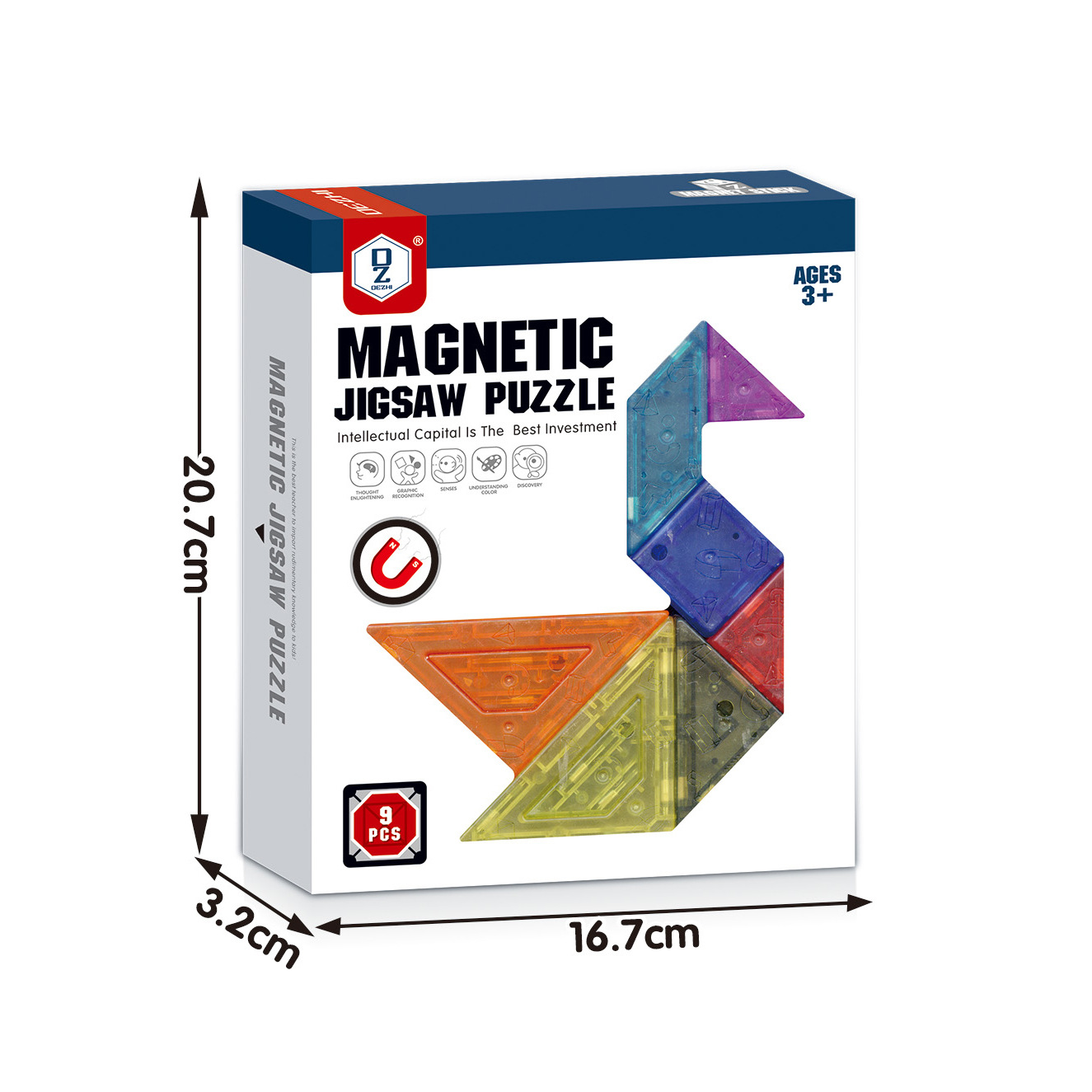 Early childhood toys wholesale 3D magnetic tangram puzzle magnetic puzzle educational children kindergarten enlightenment